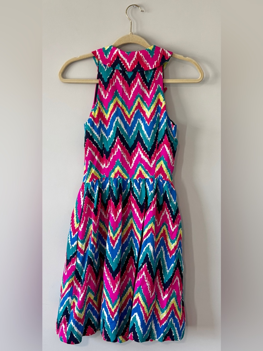 Lilly Pulitzer Sherlyn Dress Hearts A Flutter Chevron Zigzag Size 0 - Picture 3 of 5